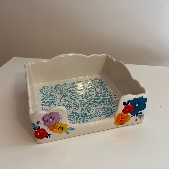 The Pioneer Woman Floral Design Ceramic Napkin Box - Picture 1 of 10